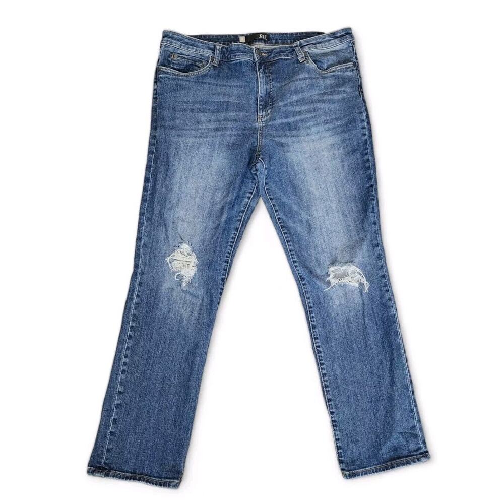 Kut from the Kloth Catherine Boyfriend Jeans Mid Rise Medium Wash Plus Size 16
